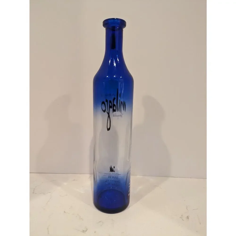 Leyenda Del Milargo Tequila Empty Bottle Blue Decor Crafting